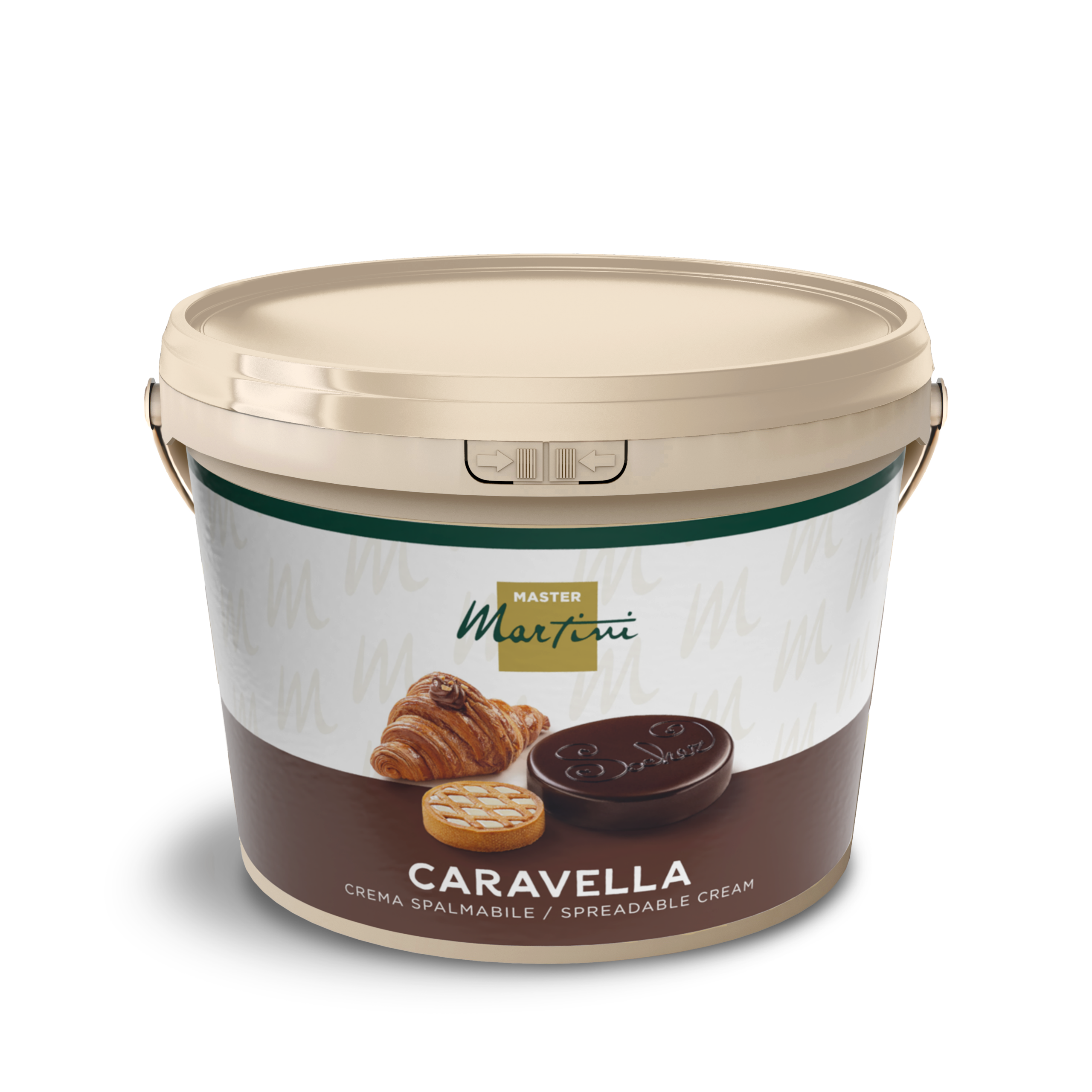 Secchio di crema spalmabile