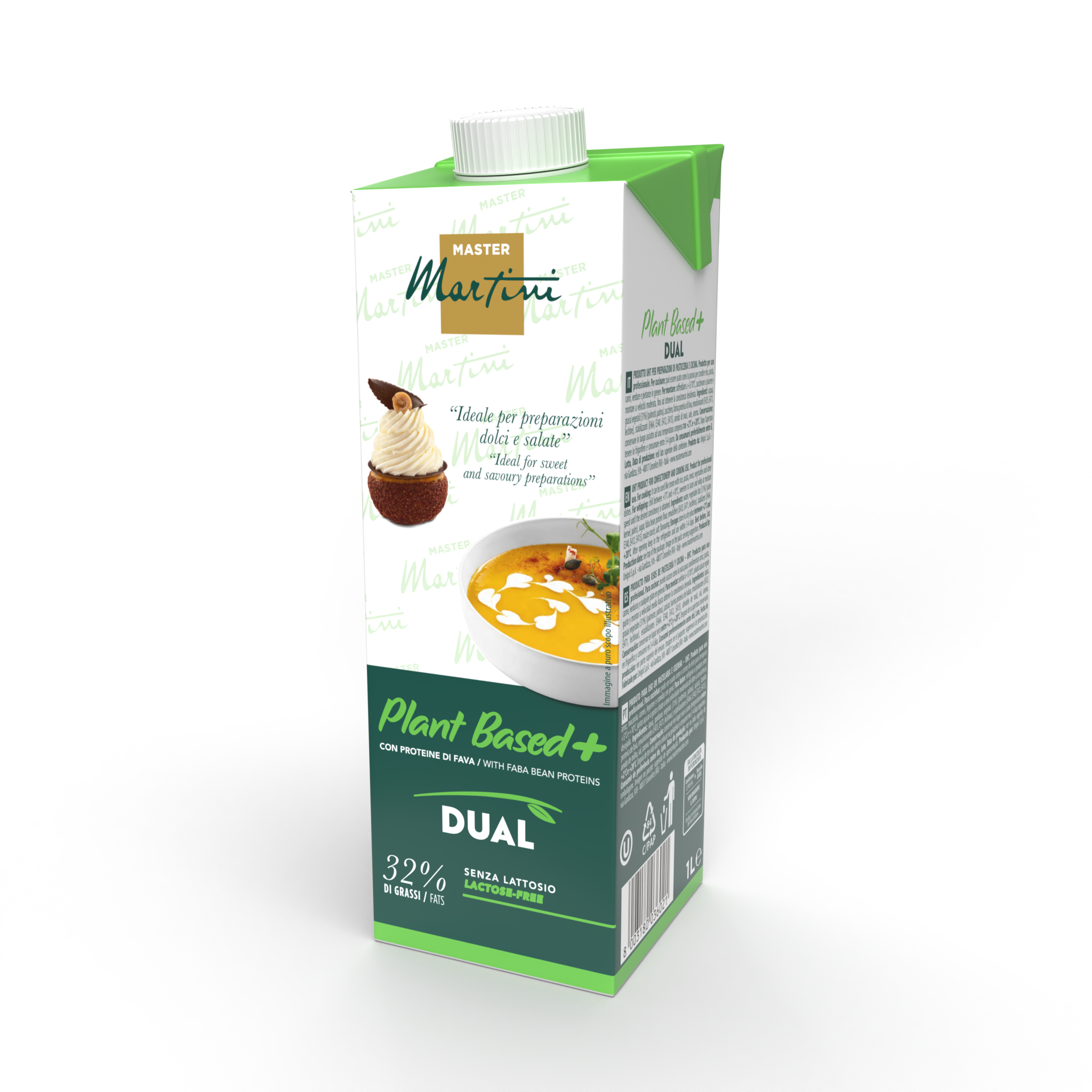 brick di crema vegetale plant based plus dual 32% 
per professionisti
